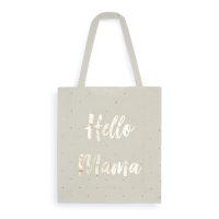 Gold Foil Hello Mama Slogan Canvas Bag