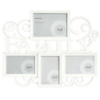 White 4 Multi Aperture Family Photo Frame 19 x 15 Inch